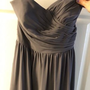 bridesmaid dress- color is called charcoal